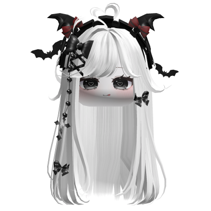 Vamp Straight  Hair w/Headband (White)