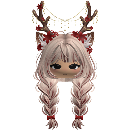 Ethereal Christmas Fairy Fawn Braids w/ Antlers
