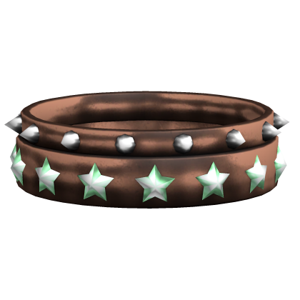 Star Grunge Choker In Brown & Green