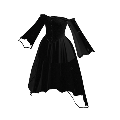 ♾️ Black Goth transparent high low dress