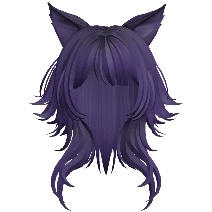 Cat Ear Wavy Hair - Purple