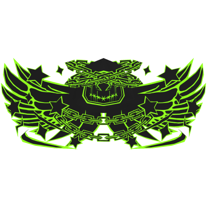 Cartoony Black&Green Hood Chains Wings Aura Combo