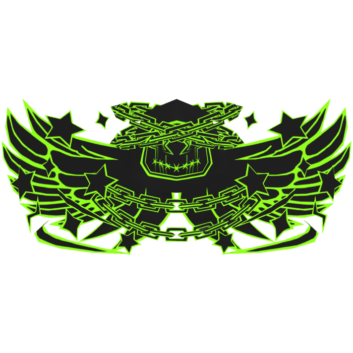 Cartoony Black&Green Hood Chains Wings Aura Combo