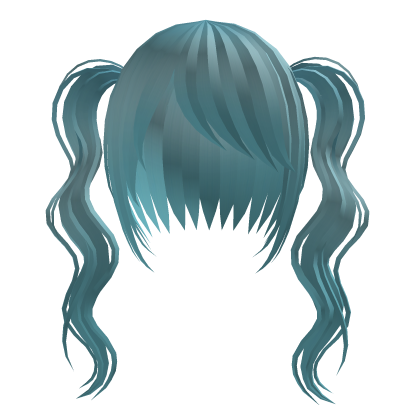 long curled emo pigtails blue