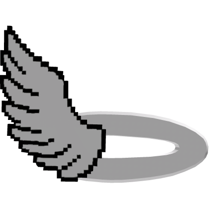white 8bit angel wing hair clip emo goth moe Roblox item