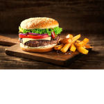 Burger with fries burger