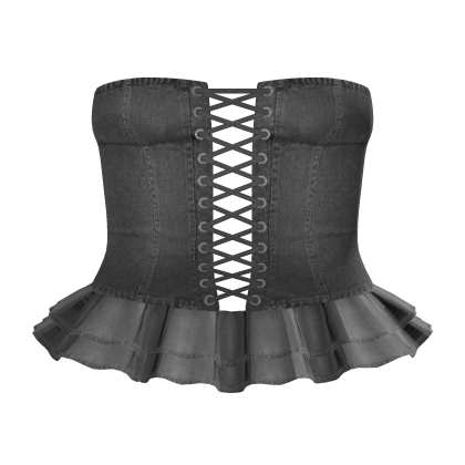♡ pretty grey denim corset dress Roblox item