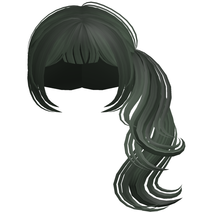 Preppy Dolly Curled Side Ponytail (Dark Green)
