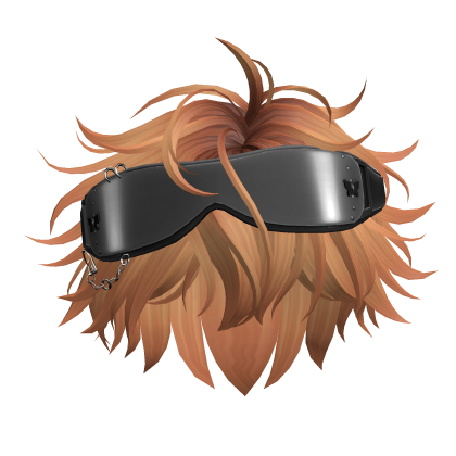Messy Anime Hair w/ Y2k Punk Goggles (Ginger) Roblox item