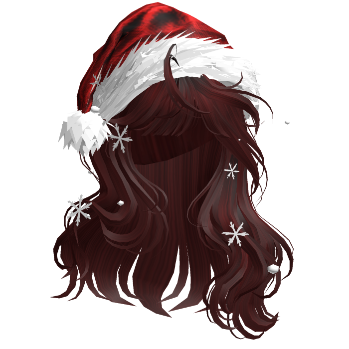 Christmas Hair w/Santa Hat (Dark Red)