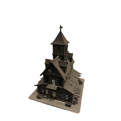 grimdark dilapidated  wooden house