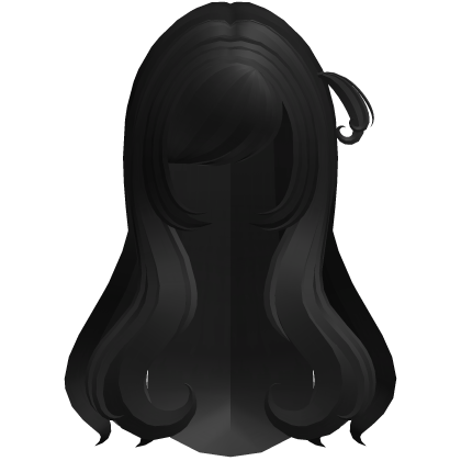 ♡ ꒱  shy wavy long hair w/ pigtail in black