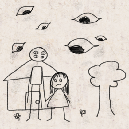 Scary child's drawing Roblox decal