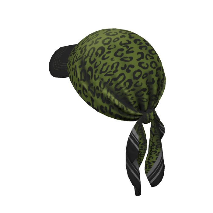 Leopard Scarf Cap (Green)