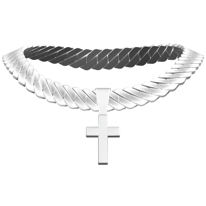 Cuban Chain Silver Cross Necklace Boy | Roblox Item - Rolimon's