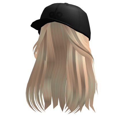Long Wispy Soft Hair w/ Trendy Hat (Blonde) Roblox item