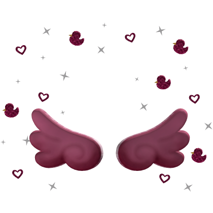Red Angel Wings and Ducks Hearts Aura Roblox item