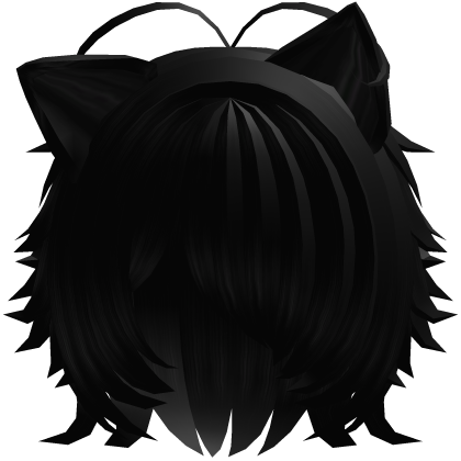 black cat ears short messy hair