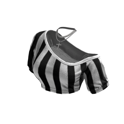 Cozy Off Shoulder Striped Top Necklace(BlackWhite)
