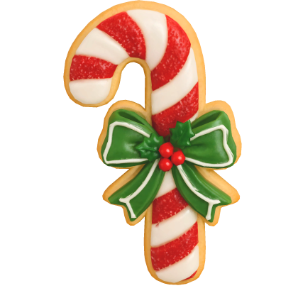 Festive Candy Cane Bow Cookie