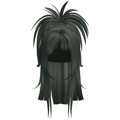 Spiky Anime Half Up Ponytail (Dark Green)