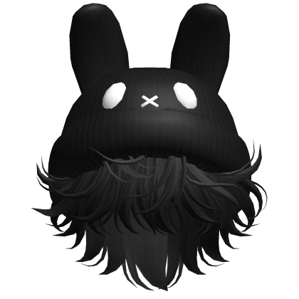 Moe Messy Boy Hair W/ Bunny Hat Black V4