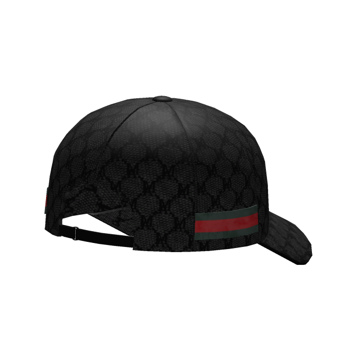 Backward Black MA Monogram Designer Cap