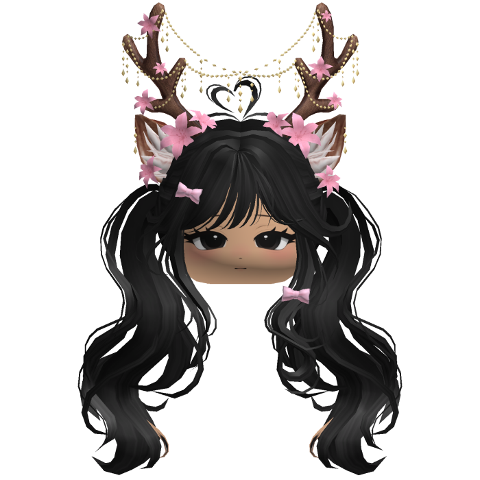Ethereal Christmas Fairy Fawn Pigtails w/ Antlers