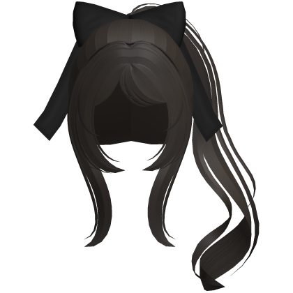 adorable curly princess ponytail w bow brown Roblox item