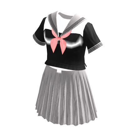 Anime School Girl Uniform | Black & White thumbnail