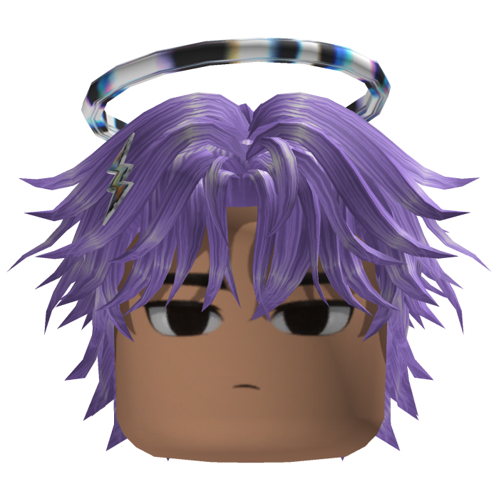 Spiky Anime Hair w/ Halo & Clips (Purple)