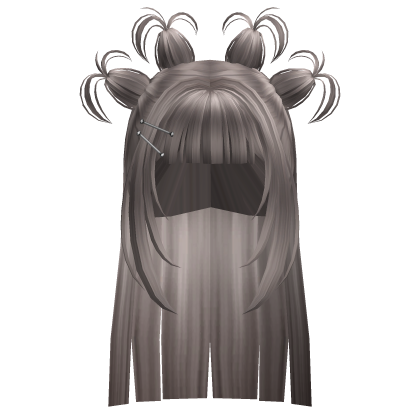 Hime Hair w/ Y2K Little Buns (Grey) Roblox item