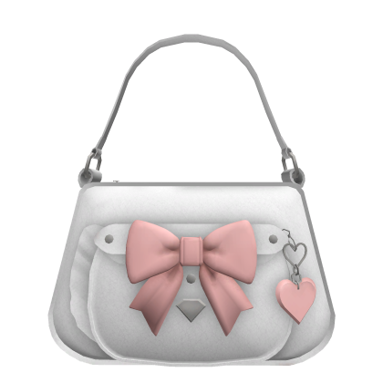 White Pink Bow Purse