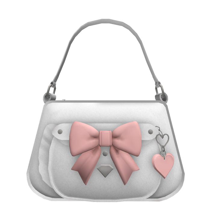 White Pink Bow Purse