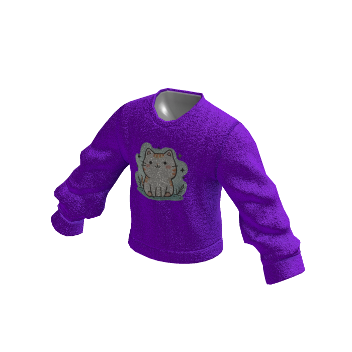 Purple Sweater Cute Cat