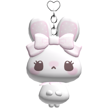 cutecore pastel pink bunny plush keychain