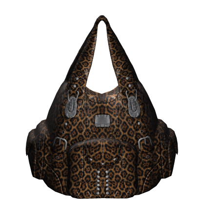 2000s Vintage Leather Handbag (Cheetah Print)