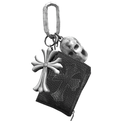 Cross Wallet & Skull Keychain