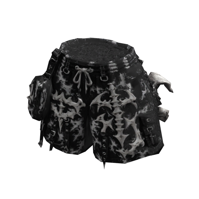 ORNA | White Bone Cargo Shorts Streetwear Y2K UGC