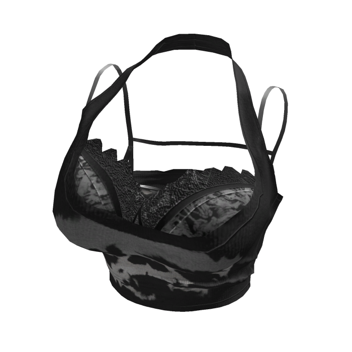 ♥ Y2K Layered Skull Black Halter (Halloween)