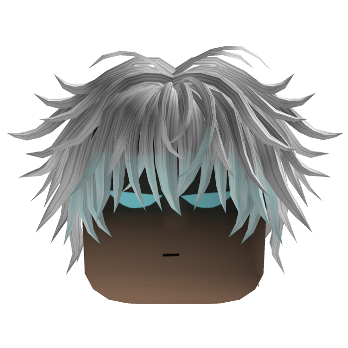 Messy Anime Hair w/ Glowing Eyes (Silver)