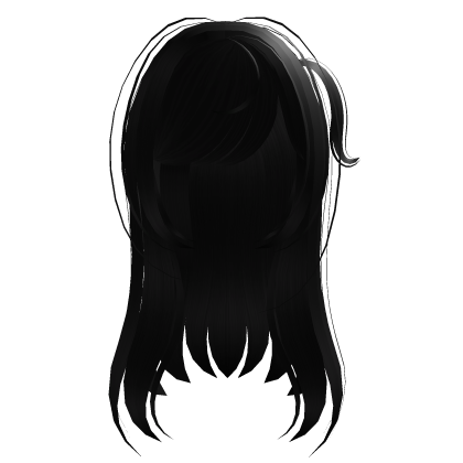 .‿ ♡cutie straight anime hair in black