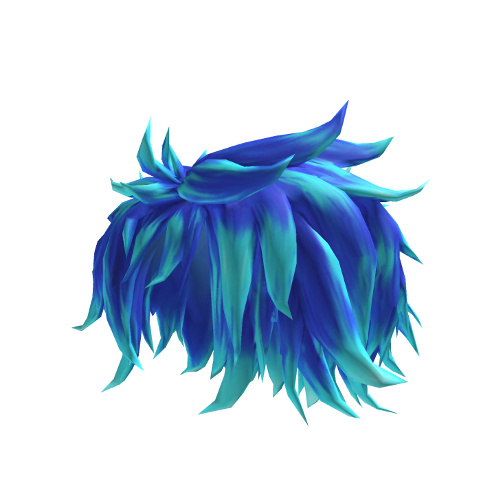 Blue anime hair with twisted strands
