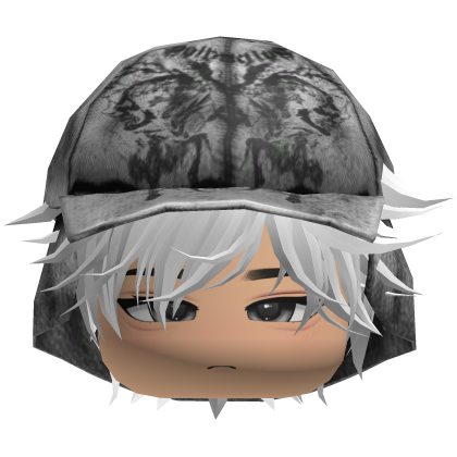 Emo Anime Spikey Boy Hair w/ White Hat (Black)