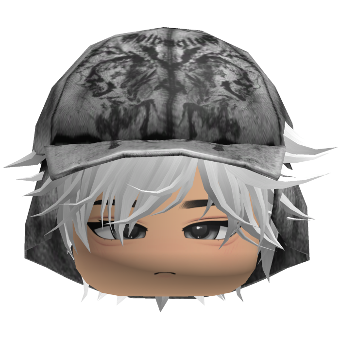 Emo Anime Spikey Boy Hair w/ White Hat (Black)