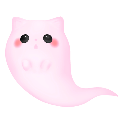Cute Glowing Ghost Kitty Cat - Pink