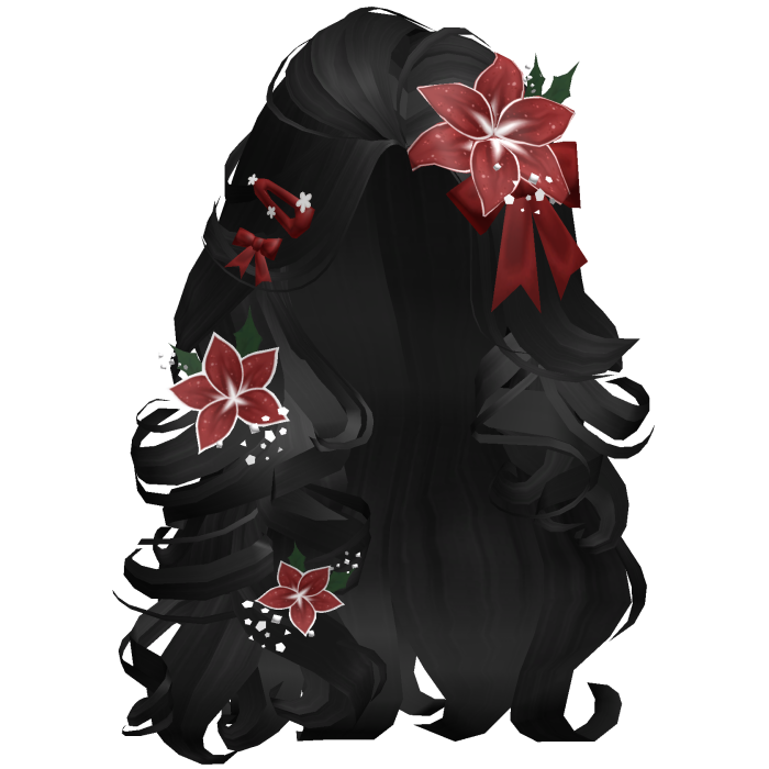 ♡ Christmas Blowout w/ Flowers (Black)