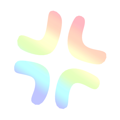 ♡ Cute Angry Anime Expression Sticker Rainbow