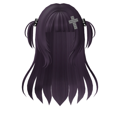 Long Straight Emo Goth Y2K Hair - Purple