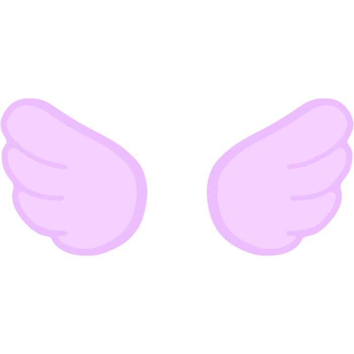 ♡ Cute Glowing Chibi Angel Wings Pastel Purple